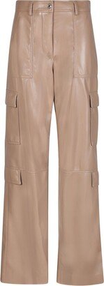 High-Waisted Leather Trousers-AL