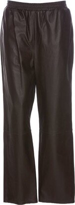 Abigail Straight-Leg Cropped Leather Trousers-AA