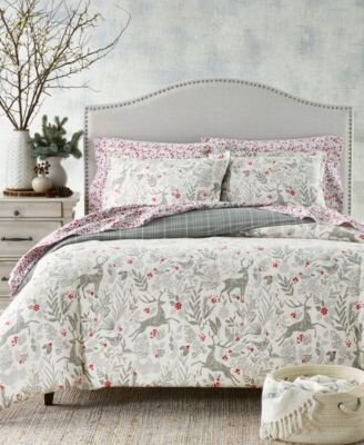 Woodland Flannel Cotton Duvet Covers Created For Macys