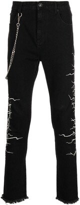 Chain-Link Slim-Fit Jeans