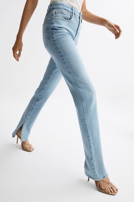 Mid High Rise Inseam Split Jeans