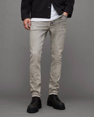 Cigarette Skinny Fit Stretch Denim Jeans - Faded Grey