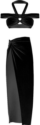 Cliché Reborn Halter Neck Bandeau & High Slit Skirt Set