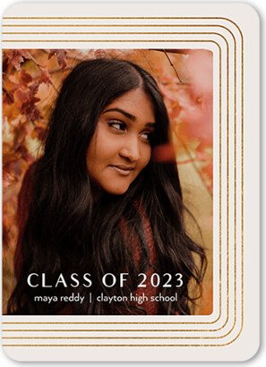 Graduation Announcements: Luminous Lines Graduation Announcement, Grey, 5X7, Standard Smooth Cardstock, Rounded