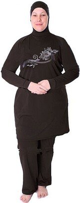 Muslim Swimwear Modest Swimwear Islamic Swimsuit for Women Burkini Full Cover - Black (L)