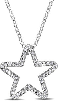 Silver 0.20 Ct. Tw. Star Necklace