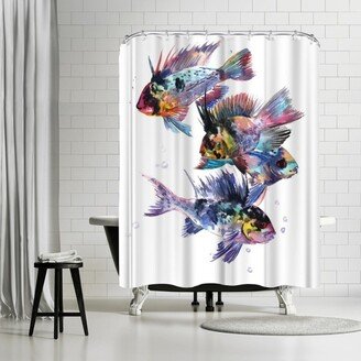 71 x 74 Shower Curtain, Cichlid Ram by Suren Nersisyan
