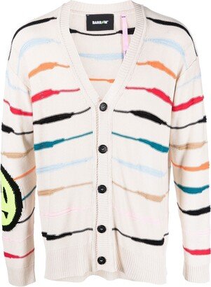 stripe-print V-neck cardigan