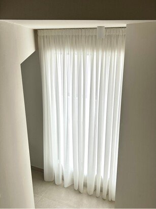 Sheer Chiffon Curtains, Pair Of Transparent Curtains For Homes & Commercial Use