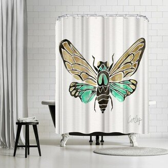71 x 74 Shower Curtain, Summer Cicada by Cat Coquillette