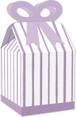 Big Dot Of Happiness Purple Stripes - Square Favor Gift Boxes - Simple Party Bow Boxes - Set of 12