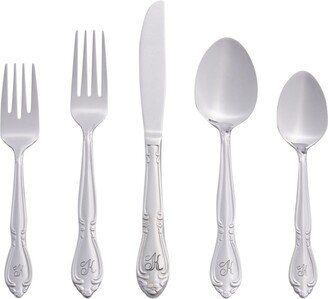 Riverridge Rose 46 Piece Monogrammed Flatware Set - K, Service for 8