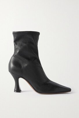 Ran Stretch-leather Ankle Boots - Black