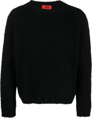 Crinkled Slash-Neck Jumper