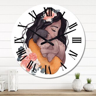 Designart 'Young Pregnant Woman II' Glam wall clock