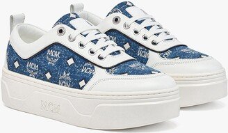 Skyward Platform Sneakers in Vintage Denim Jacquard