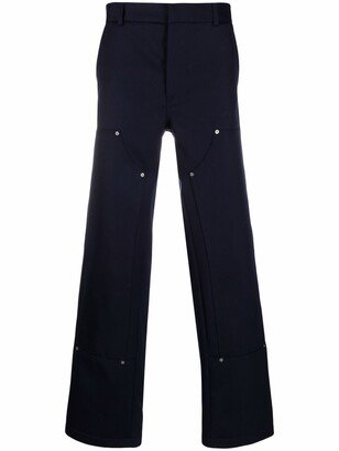 Workmen multiple-pocket straight-leg trousers