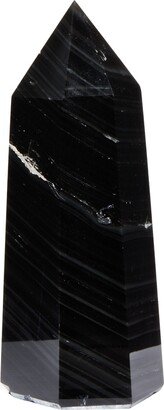 Black Obsidian Stone Tower - Large Crystal Point Polished Standing Decor #34