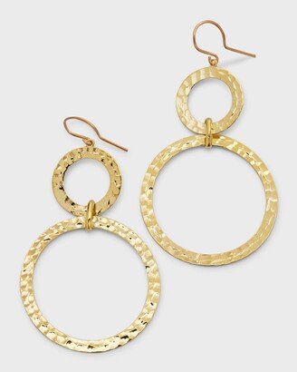 Graduated Hammered Open Circle Earrings