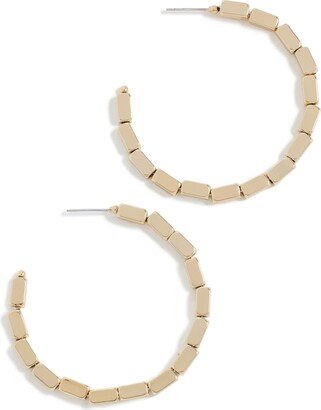 Women's Barrel Bead Hoop Earrings