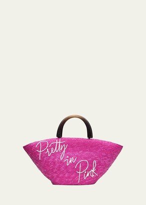 Carlotta Pretty in Pink Straw Tote Bag