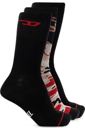 Skm-Ray Logo Intarsia 3 Packs Of Socks