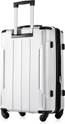 EDWINRAY 24 Lightweight Single Suitcase Hardshell Expandable Spinner Luggage, White