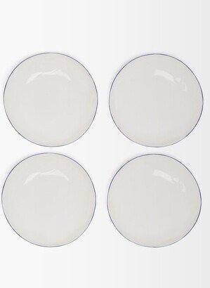 Set Of Four Painted-rim Fine China Pasta Bowls-AA