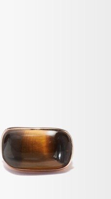 Oblong Tiger's Eye & 18kt Gold Ring