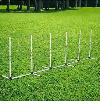 Dog Weave Pole Set Agility Starter Kit Pet Outdoor Exercise Training Set