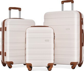 Sunmory Luggage Sets Expandable ABS Hardshell 3pcs Hardside Lightweight Durable Suitcase sets Suitcase with TSA Lock 20''24''28''-AK