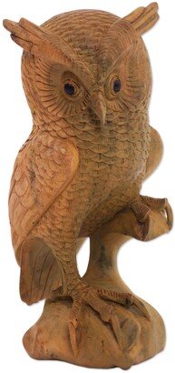 Handmade Bird Of Prey Wood Sculpture