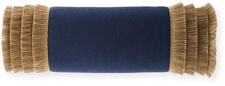 Siesta Fringe Bolster Pillow In Indigo