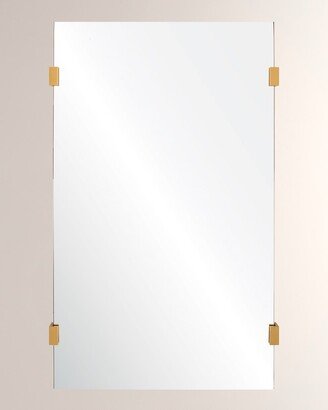 Rectangle Mirror with Burnished Brass Detail