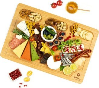 Bamboo Cutting board with Compartments and Juice Groove 18”x12”