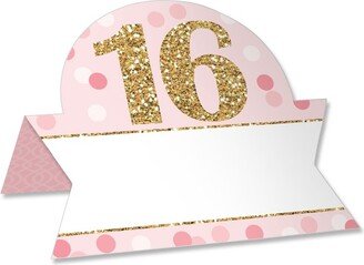 Big Dot of Happiness Sweet 16 - 16th Birthday Party Tent Buffet Card - Table Setting Name Place Cards - Set of 24