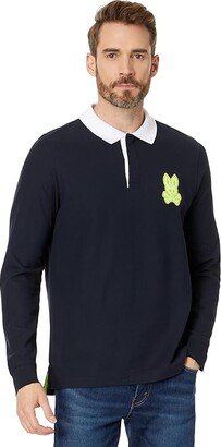 Cleveland Long Sleeve Chainstitch Pique Polo (Navy) Men's Clothing