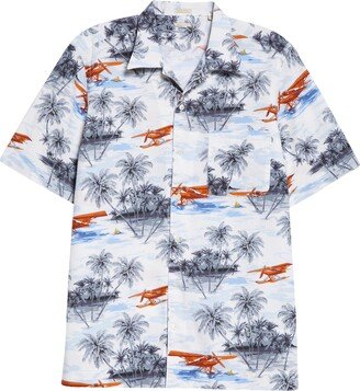 Venice Tropical Print Short Sleeve Button-Up Camp Shirt