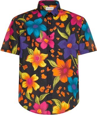 Floral Printed Short-Sleeved Shirt