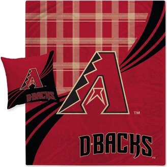 Arizona Diamondbacks Plaid Wave Flannel Fleece Blanket and Pillow Combo Set