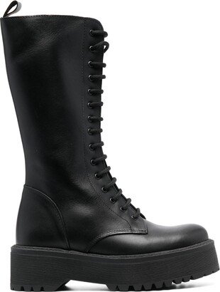 Lace-Up Leather Boots-AD