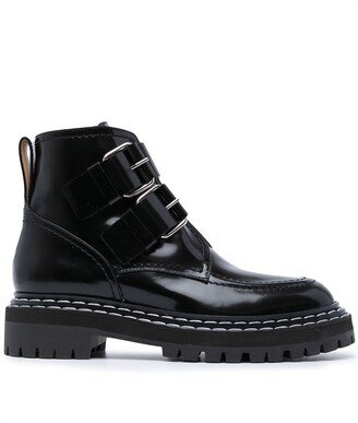 Buckle-Fastening Lug Sole Boots