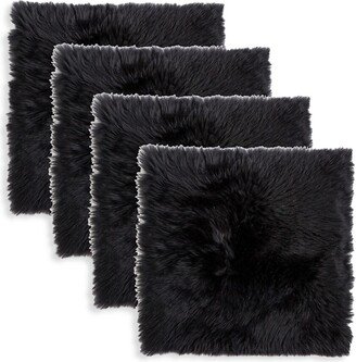 Natural 4-Pack Shearling Chair Seat Cushions