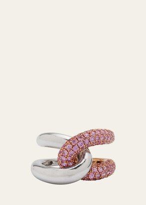 Gemella Jewels 18K Rose Gold Intertwin Pink Sapphire Statement Ring