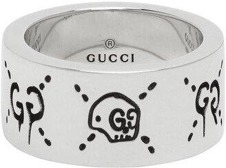 Silver Large 'GucciGhost' Ring