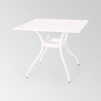 Phoenix Square Cast Aluminum Dining Table - White