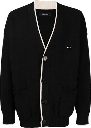 Panther V-neck knitted cardigan