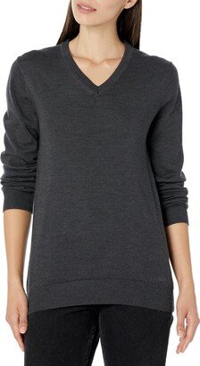 Tonal Logo V-Neck Sweater Asphalt Grey