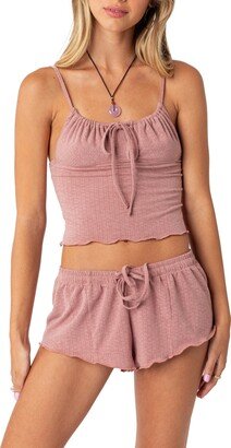 EDIKTED Lumi Crop Bow Pointelle Camisole