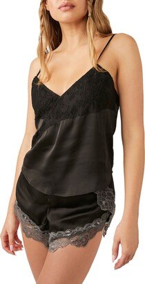 Moonbeams Surplice V-Neck Lace Detail Satin Camisole